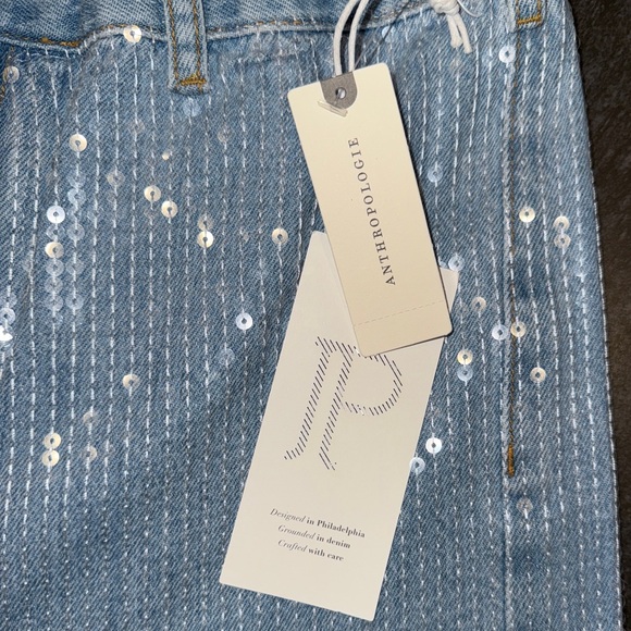 Anthropologies Pilcro Sequin Skater High-Rise Wide-Leg Jeans - Picture 14 of 14